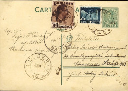 1937-Romania Intero Postale 3 L.con Affrancatura Aggiunta - Altri & Non Classificati