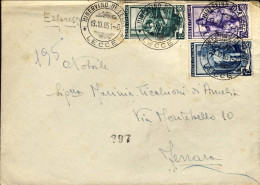 1951-lettera Espresso Affrancata L.10 + L.15 + L.50 Italia Al Lavoro Annullo Di  - 1946-60: Poststempel