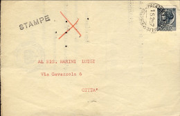 1957-circolare A Stampe Affrancata L.5 Siracusana Annullo Palazzolo Sull'Oglio B - 1946-60: Poststempel