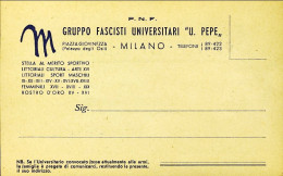 1939-cartolina Ordine Di Adunata Del PNF Gruppo Fascisti Universitari "U.Pepe"di - Guerre 1939-45