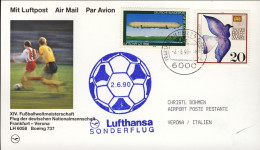 1990-Germania Lufthansa Flug Der Deutschen Nationalmannschaft Del 2 Giugno - Lettres & Documents