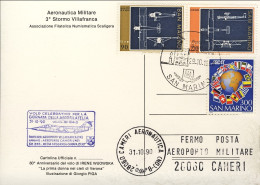 1990-San Marino Aerogramma Cartolina Commemorativa 80^ Anniversario Del Volo Di  - Luchtpost