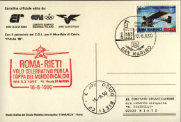 1990-San Marino Aerogramma Manifestazione Aerea Roma Air Show Volo Celebrativo R - Airmail