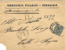 1900-busta Raccomandata Affrancata 45c. Umberto I Isolato, Firmata Chiavarello - Storia Postale