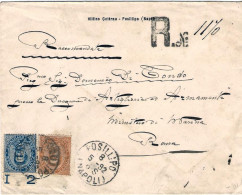 1892-raccomandata Affrancata 20c. + 25c. Umberto I - Storia Postale