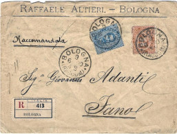 1890-raccomandata Affrancata 20c.(angolo Difettoso) + 25c.Umberto I - Marcophilie