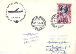 1960-Vaticano Aerogramma I^volo Interflug (compagnia Aerea Della DDR) Berlino Be - Airmail