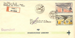 1960-Cecoslovacchia Raccomandata I^volo CSA Praga Roma Del 1 Aprile - Aerogrammi