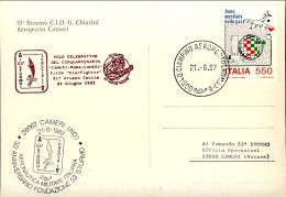 1987-cartolina 53^ Stormo "G.Chiarini" Aeroporto Di Cameri Con Bollo Volo Celebr - Airmail