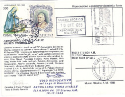 Vaticano-1988 Cartolina 70^ Anniversario Del Volo Su Vienna Firmata Dall'autore  - Posta Aerea