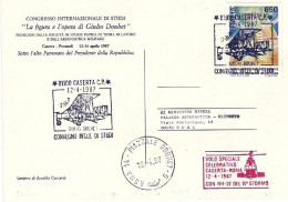 1987-volo Speciale Celebrativo Caserta Roma Del 12 Aprile, Cartolina Commemorati - Poste Aérienne