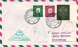 1960-Germania I^volo Lufthansa LH 646 Francoforte Dhahran Del 4 Agosto - Storia Postale