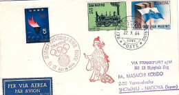 1964-San Marino Aerogramma Diretto A Showaku Nagoya "Mit LH Olympiade Flug Via F - Airmail