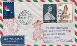 Vaticano-1964 Diretto A Showaku Nagoya "Mit SAS Olympiade Flug Via Kopenhagen"ca - Airmail
