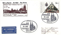 1987-Germania Visita Del Papa Giovanni Paolo II^ In Colonia Del 30 Aprile, Volo  - Sonstige & Ohne Zuordnung