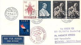 Vaticano-1964 Volo Diretto A Showaku Nagoya "Mit Olympia Sonderflug Via Wien"cac - Posta Aerea
