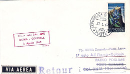 1969-San Marino Aerogramma I^volo AZ484 Roma Colonia Del 1 Aprile - Airmail