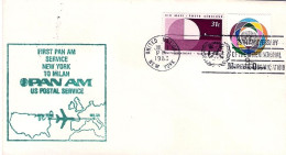 1983-Nazioni Unite Primo Servizio Postale Pan Am New York Milano Del Primo Lugli - Other & Unclassified