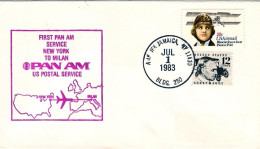 1983-U.S.A. Primo Servizio Postale Pan Am New York Milano Del Primo Luglio - Otros & Sin Clasificación