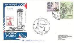 Vaticano-1983 Air France Livorno Parigi Del 5 Settembre - Airmail