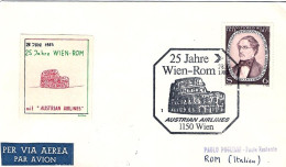 1983-Autriche Osterreich Austria Con Erinnofilo 25^ Anniversario Volo Vienna Rom - Sonstige & Ohne Zuordnung