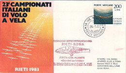 Vaticano-1983 23^ Campionato Italiano DI^volo A Vela Dispaccio Aereo Straordinar - Airmail