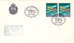 1983-San Marino Aerogramma Volo Postale San Marino Roma Del 13 Luglio - Poste Aérienne