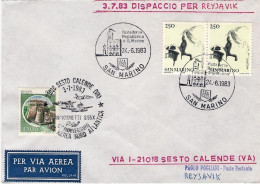1983-San Marino Aerogramma Volo Speciale In Formazione Per Il Cinquantenario Del - Luftpost