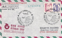 1983-volo Postale Rimini Grottaglie Dispaccio Aereo Straordinario Del19 Giugno P - Airmail