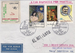 1983-San Marino Aerogramma 50^ Anniversario Trasvolata Nord Atlantica Dispaccio  - Luftpost