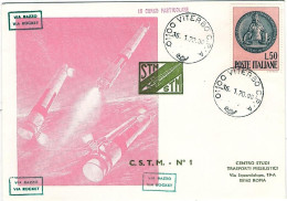 1970-C.S.T.M. N.1 "via Razzo-via Rocket" Annullo Viterbo 16 Gennaio - Airmail