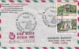 1983-volo Postale Rimini Capua Dispaccio Aereo Straordinario Del19 Giugno Per Il - Airmail