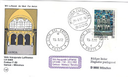 Vaticano-1992  Cartolina I^volo Lufthansa LH 5469 Genova Monaco Del 30 Marzo - Airmail