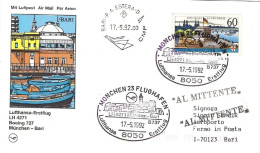 1992-Germania Cartolina I^volo Lufthansa LH 427 1 Monaco Bari Del 17 Maggio - Lettres & Documents