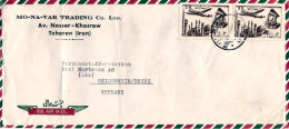 1952-Iran Lettera Diretta In Germania Affrancata Coppia Posta Aerea 3r. - Iran