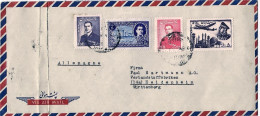1952-Iran Lettera Diretta In Germania Affrancata Con Quattro Commemorativi,busta - Iran