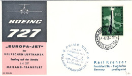 1964-I^volo Lufthansa LH 337 Milano Francoforte Del 1 Giugno - 1961-70: Marcophilia