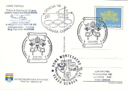 Vaticano-1992  Cartolina Mappa Geografica "Riviera Di Genova Da Ponente" Con Bol - Luchtpost