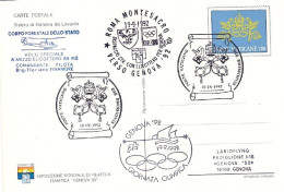 Vaticano-1992  Cartolina Mappa Geografica "Riviera Di Genova Da Levante" Con Bol - Airmail