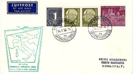 1958-Germania I^volo Lufthansa Monaco Roma Del 14 Luglio 300 Pezzi Trasportati - Covers & Documents