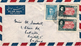 1950-Iran Lettera Diretta In Germania Affrancata Con Tre Commemorativi - Iran