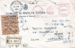 1985-raccomandata Con Affrancatura Meccanica Rossa Del Comune Di Rivolta D'Adda  - Machines à Affranchir (EMA)