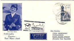 1958-I^volo Lufthansa Eroffnungsflug Dresden-Karl Marx Stadt - Airmail