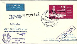 1959-DDR Germania Dell'Est I^volo Lufthansa LH 346 Francoforte Milano Del 1 Apri - Brieven En Documenten