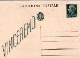 1942-cartolina Postale 15c. Nuova "Vinceremo" - Entiers Postaux