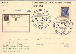 1974-cartolina Postale L.55 Celebrativa Della Prima Mostra Sociale A.I.S.P. Asso - Entiers Postaux