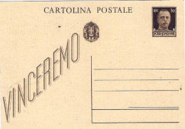 1942-cartolina Postale 30c. Nuova "Vinceremo" - Stamped Stationery