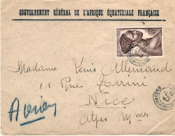 1952-Africa Equatoriale Francese Lettera Aerea Diretta In Francia Affrancata 15  - Covers & Documents