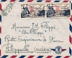 1952-Africa Equatoriale Francese Lettera Aerea Diretta In Algeria Affrancata Cop - Lettres & Documents