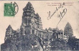 1908-Indocina Francese Cartolina "Angkor Vat Tour Centrale Et Trois Tours D'Angl - Lettres & Documents